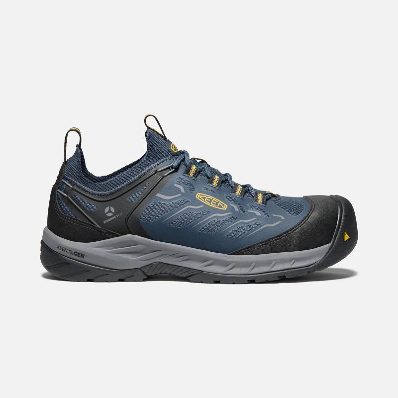 Keen Flint II Carbon-Fiber Toe Sicherheitsschuhe Herren DE-67980 Midnight Navy/Steel Grey - Keen Her